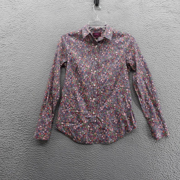 J Crew Cotton Poplin‎ Floral Shirt Liberty Fabric 00 Multi Womens Button Down - Picture 1 of 13